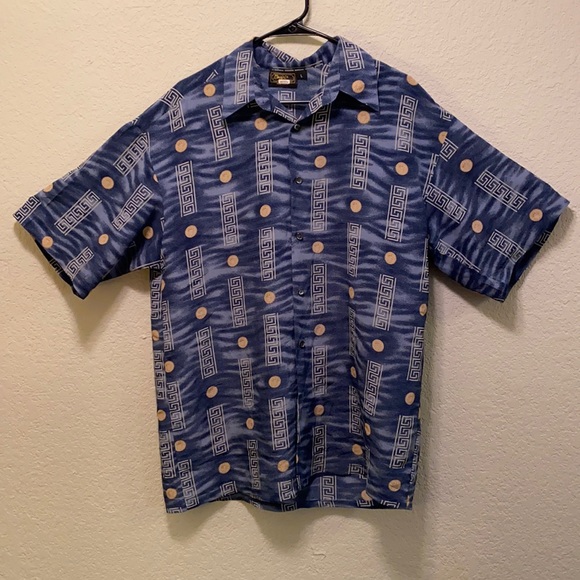 Vintage Style Monzini Geometrical Print Shirt - Picture 1 of 4